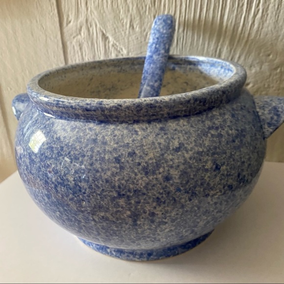 Large Gailstyn-Sutton Bleu Cordon Blue Speckled Soup Tureen With Ladle - Picture 6 of 16
